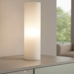 Edo tl1 big lampada da tavolo cilindro vetro bianco ideal lux