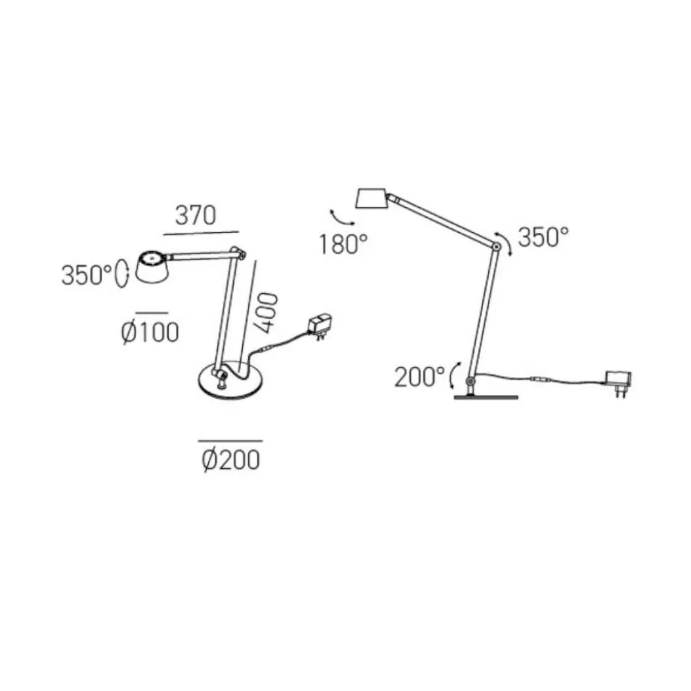 Efira gea luce lampada da scrivania per stanzetta led 3000k arancione