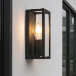 Eglo amezola applique da esterno nera rettangolare ip44