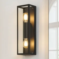 Eglo amezola applique da esterno rettangolare 2 luci ip44