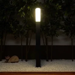 Eglo fiumicino lampione da giardino led 11w 3000k moderno nero