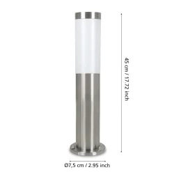 Eglo helsink lampioncino da giardino cilindro acciaio inox