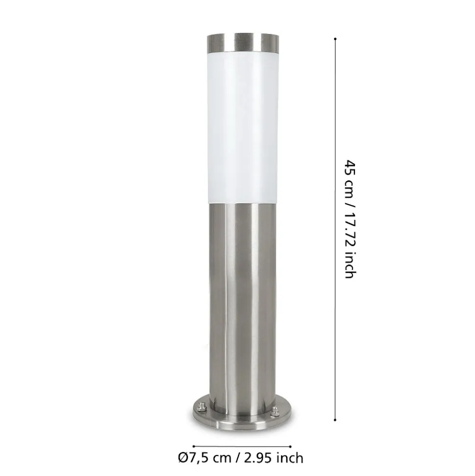Eglo helsink lampioncino da giardino cilindro acciaio inox