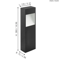 Eglo manfria lampioncino da giardino moderno led 10w 3000k antracite