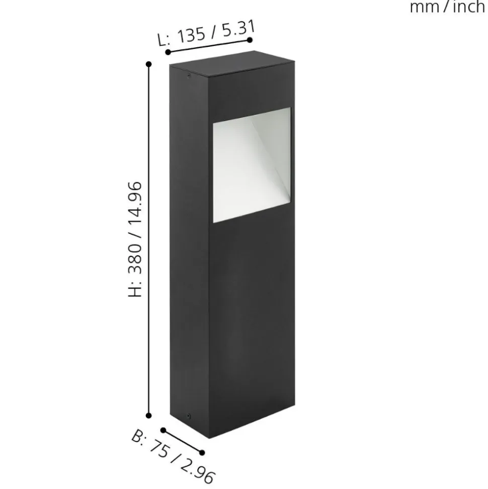 Eglo manfria lampioncino da giardino moderno led 10w 3000k antracite