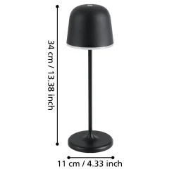 Eglo mannera lampada da tavolo per esterno portatile nera