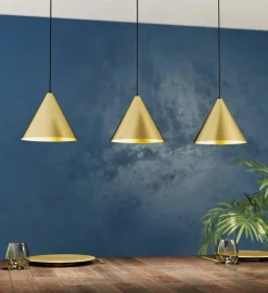 Eglo narices lampadario dorato per cucina