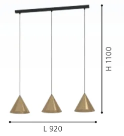 Eglo narices lampadario dorato per cucina