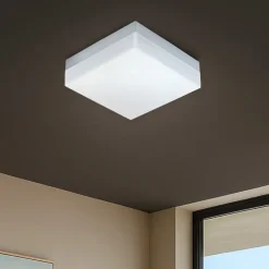 Eglo sonella plafoniera da esterno quadrata led 8w 3000k bianca