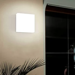 Eglo sonella plafoniera da esterno quadrata led 8w 3000k bianca