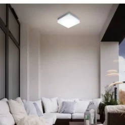 Eglo sonella plafoniera da esterno quadrata led 8w 3000k bianca