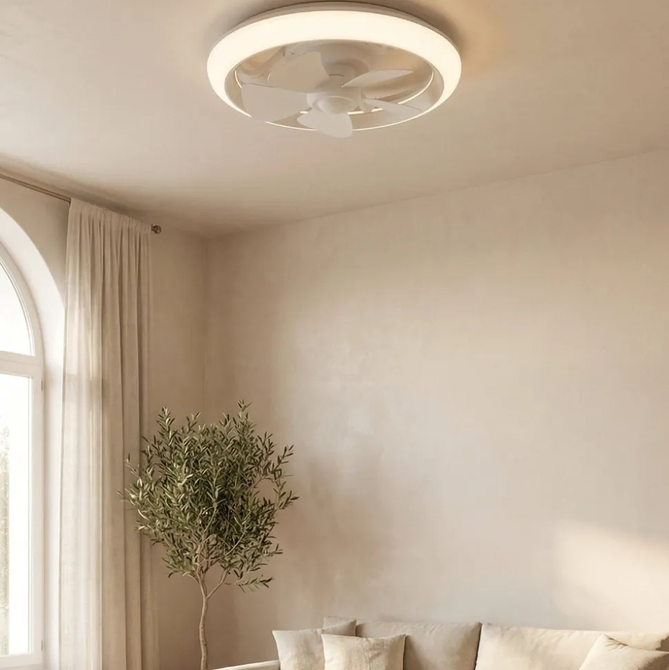 Eglo ventilatore a plafoniera da soffitto bianco led cct stanza 13mq motore dc