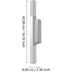 Eglo alcudia applique da bagno design moderno led 3000k ip44