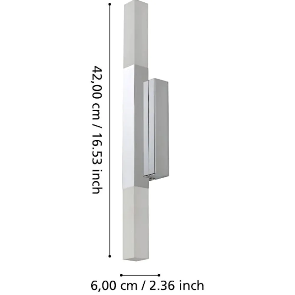 Eglo alcudia applique da bagno design moderno led 3000k ip44
