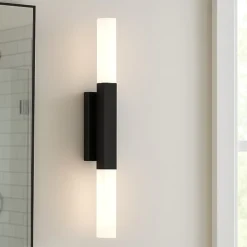 Eglo alcudia applique da bagno nero minimal led 3000k ip44