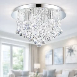 Eglo almonte plafoniera da soggiorno design elegante ip44 g9 3000k