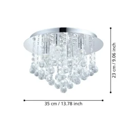 Eglo almonte plafoniera da soggiorno design elegante ip44 g9 3000k