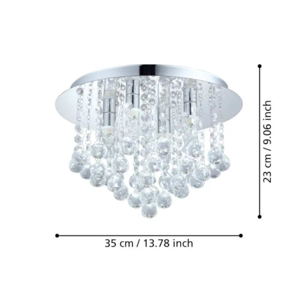 Eglo almonte plafoniera da soggiorno design elegante ip44 g9 3000k