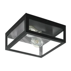 Eglo amezola plafoniera da bagno quadrata moderna in vetro ip44