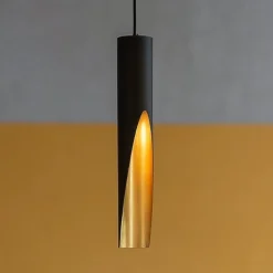 Eglo barbotto lampada a sospensione moderna cilindro oro nero per isola