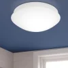 Eglo bari m plafoniera da bagno tonda in vetro bianco ip44