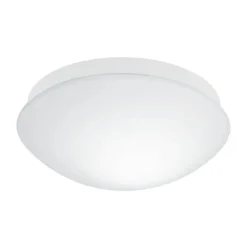 Eglo bari m plafoniera da bagno tonda in vetro bianco ip44