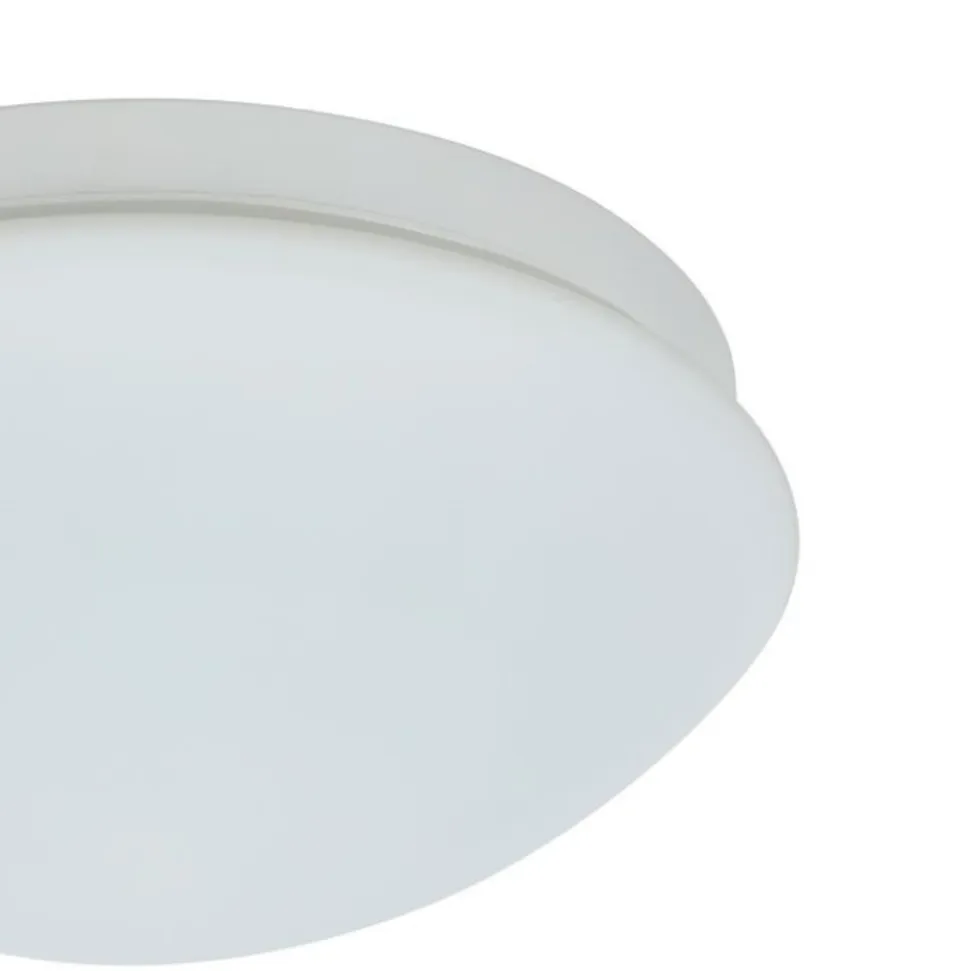 Eglo bari m plafoniera da bagno tonda in vetro bianco ip44