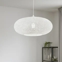 Eglo campilo lampadario cestino bianco fili intrecciati di carta