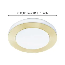 Eglo capri plafoniera da bagno colore oro led 3000k ip44