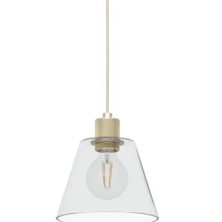 Eglo copley lampadario oro vetri trasparenti per cucina