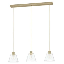Eglo copley lampadario oro vetri trasparenti per cucina