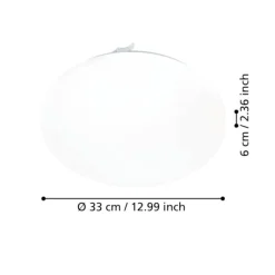 Eglo frania plafoniera da bagno circolare minimal led 3000k ip44