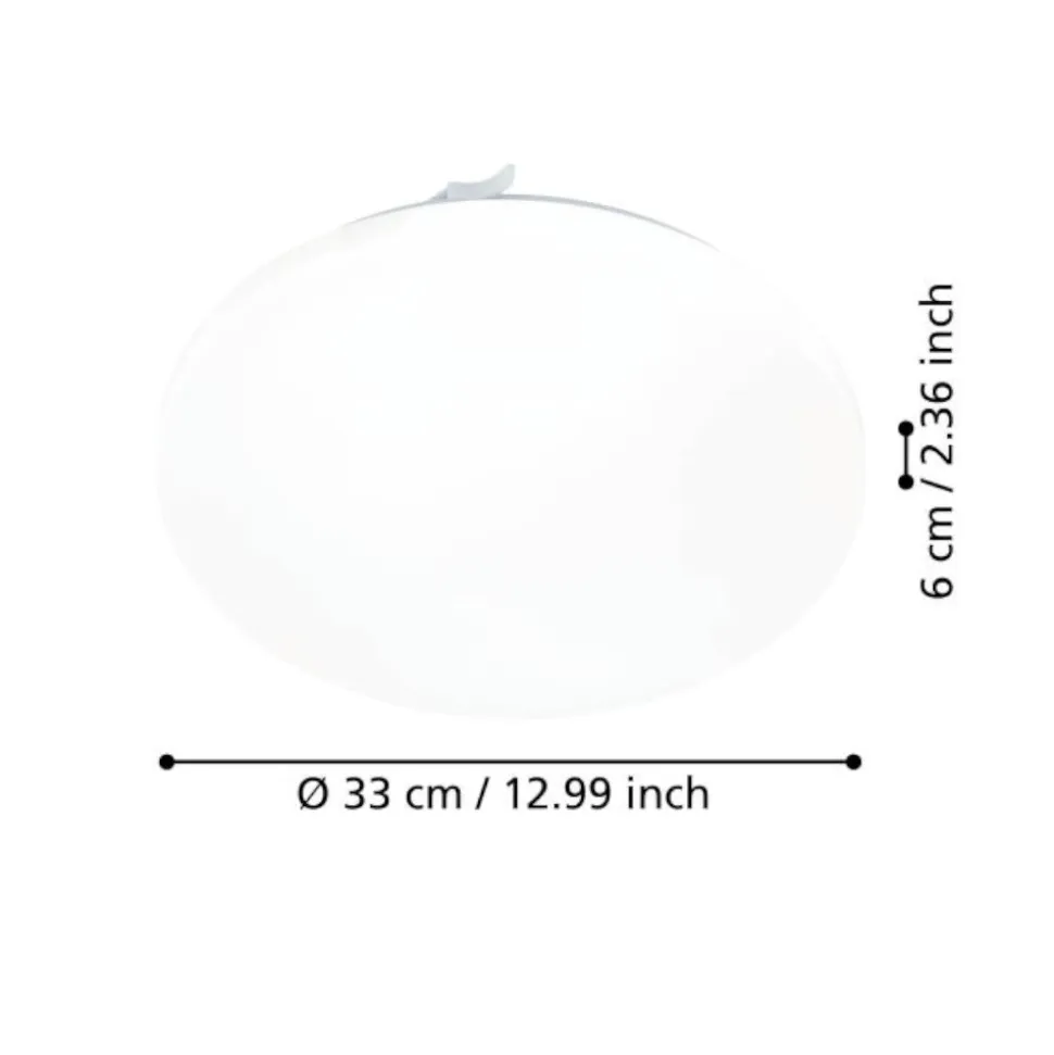 Eglo frania plafoniera da bagno circolare minimal led 3000k ip44