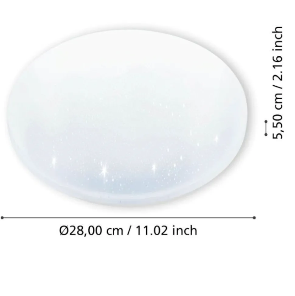 Eglo frania s plafoniera da bagno moderna tonda led 3000k ip44