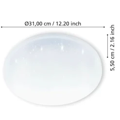 Eglo frania s plafoniera da bagno effetto cristalli led 4000k ip44