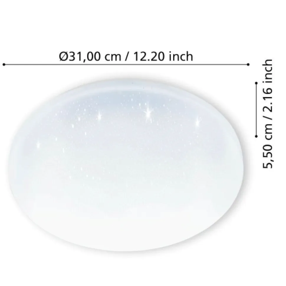 Eglo frania s plafoniera da bagno effetto cristalli led 4000k ip44