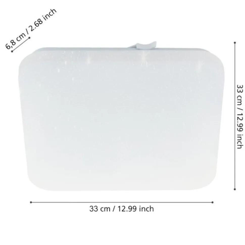 Eglo frania s plafoniera quadrata da bagno led 4000k ip44