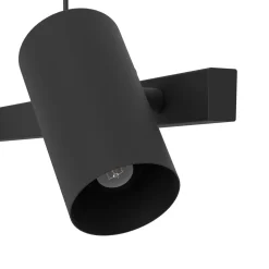 Eglo gatuela lampadario per cucina con faretti orientabili nero