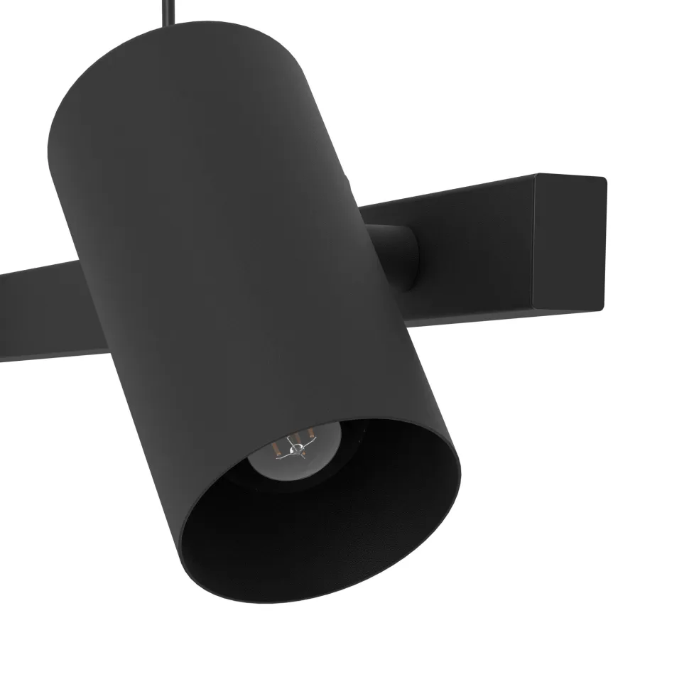 Eglo gatuela lampadario per cucina con faretti orientabili nero