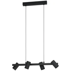 Eglo gatuela lampadario per cucina con faretti orientabili nero