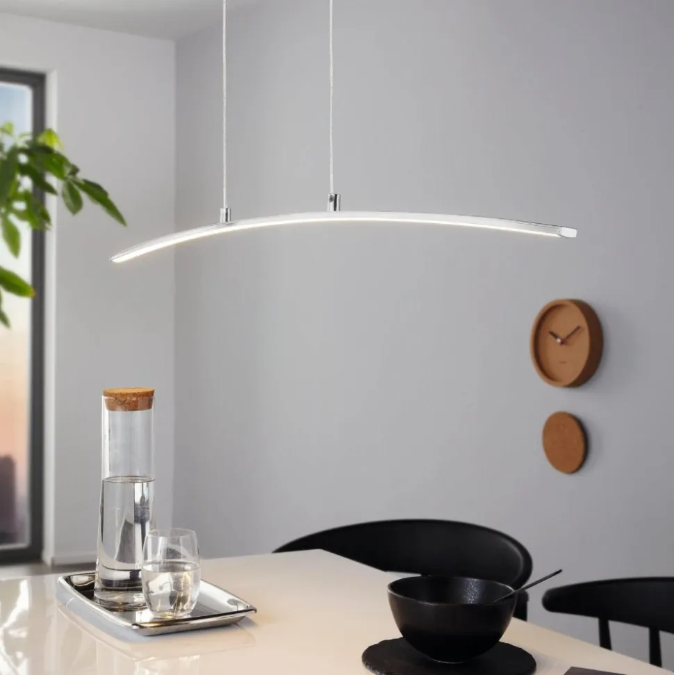 Eglo lasana lampadario led 30w 3000k cromato 30w per cucina