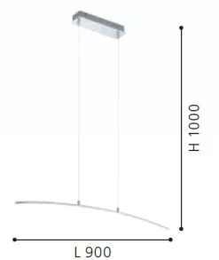 Eglo lasana lampadario led 30w 3000k cromato 30w per cucina