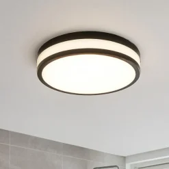 Eglo led palermo plafoniera da bagno in vetro satinato led 3000k ip44