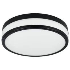 Eglo led palermo plafoniera da bagno in vetro satinato led 3000k ip44
