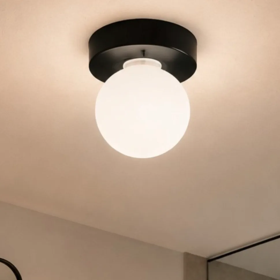 Eglo mosiano plafoniera da bagno minimal con sfera led 3000k ip44