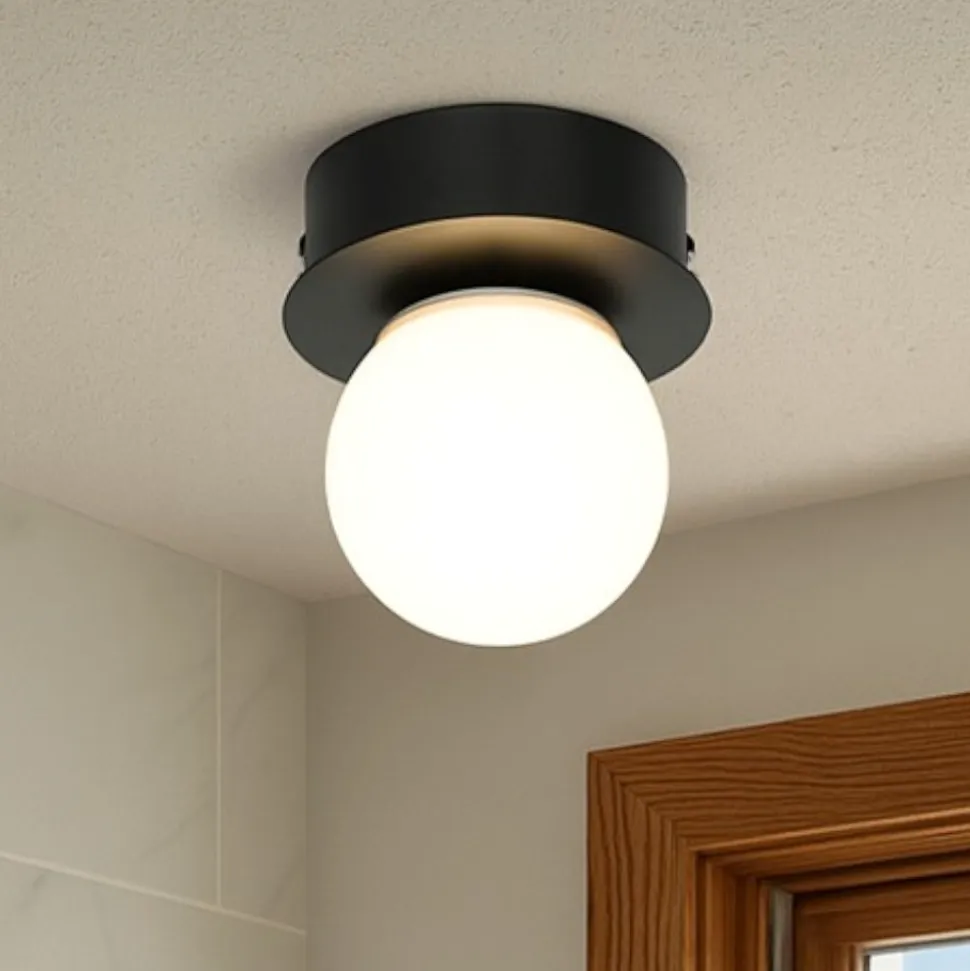 Eglo mosiano plafoniera da bagno minimal con sfera led 3000k ip44