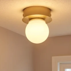 Eglo mosiano plafoniera da bagno con sfera in vetro led 3000k ip44