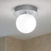 Eglo mosiano plafoniera da bagno con sfera bianca led 3000k ip44