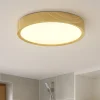 Eglo musurita plafoniera da bagno rotonda effetto legno led 3000k ip44