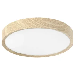 Eglo musurita plafoniera da bagno rotonda effetto legno led 3000k ip44